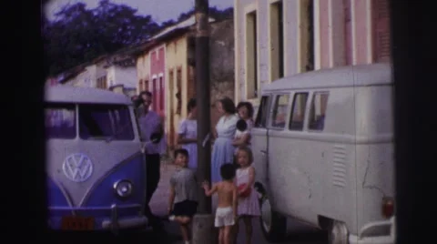 1967: family is seen going on trip with small child BRAZIL Stock Footage