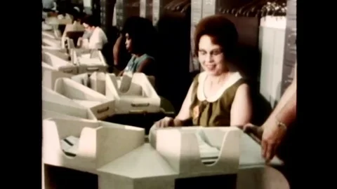 1967 - A look inside an IRS office shows how tax returns are processed. Video stock 116259356