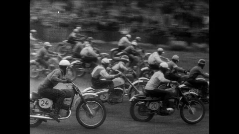 1967-Motocross / Race / France / 1967 Stock Footage