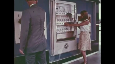 1967 - A Self Service Postal Unit offers parcel insurance and the Assistant Vídeos de archivo 79445719