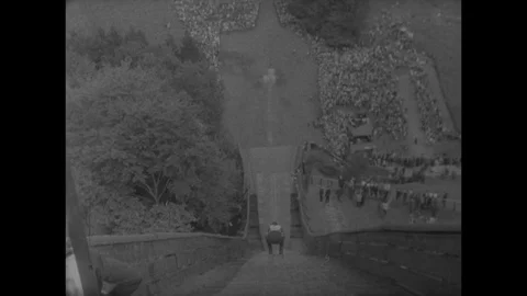 1967-Ski Jumping / Artificial Snow / Germany / 1967 Stock Footage 77851981