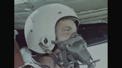 1967 - A USAF B-52 bombs a target area in Vietnam. Stock Footage 126121994