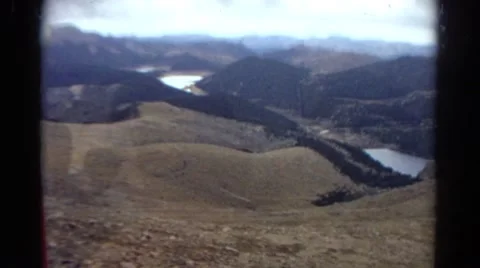 1967: view from window of rolling hills and river western location destination Stock Footage