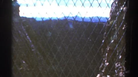 1967:COLORADO USA.Elevator Going Down Some Tall Mountain Behind A Gate Stock Photos