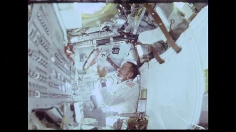 1968-Apollo 7 / NASA / Crew / Space Capsule / 1968 Stock Footage