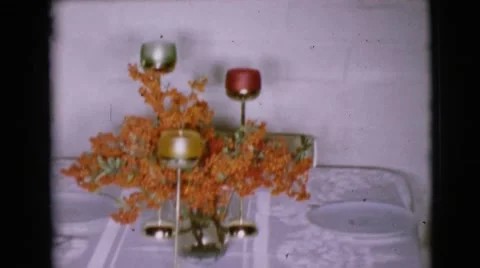 1968: the boy speaking to his father sitting in the sofa at his home Stock Footage