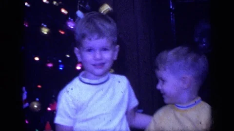 1968: Family Celebrating Christmas Function in California Stock Footage 73047247