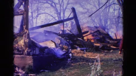 1968: a forest fire is seen WAUCONDA, ILLINOIS Stock Footage