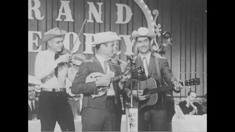 1968 - Jim and Jesse perform at the Grand Ole Opry with the Virginia Boys. Stock-Footage 124146388