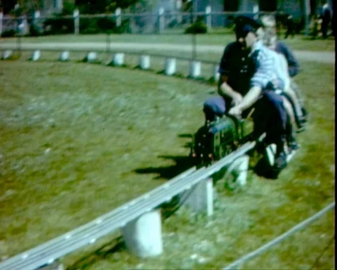 1968: Model Steam Train Rides Video stock 115070656