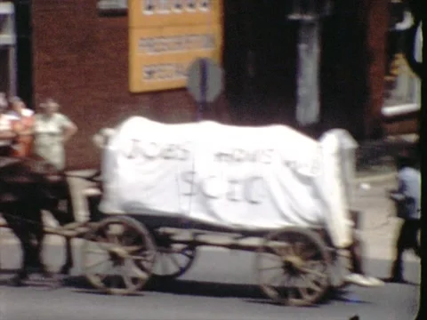 1968 Poor People Mule Train, Bessemer Blvd, Bham, AL Stock Footage 202592737