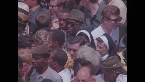 1968 - Protestors aligned with the Poor People's Campaign are gathered on the Stock Footage 126053383