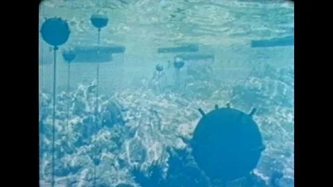 1968 - The reasoning behind using sea mines in warfare is explained. Stock Footage 120041488