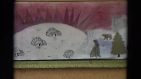 1968: Russian or Alaskan Puppet Production with Drum Set in Reno Stock Footage 67398785
