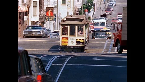 1968-San Francisco Cable Cars / San Francisco / 1968 Stock Footage