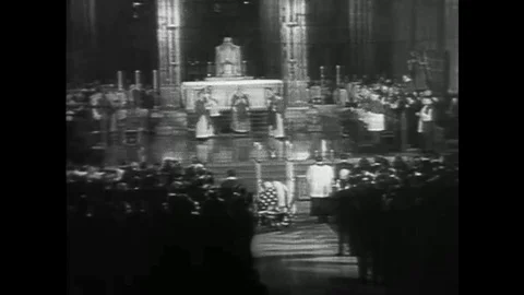 1968 - Scenes from RFK's funeral include a snippet of Ted Kennedy's eulogy. Stock Footage 118607818
