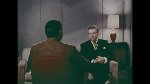 1968 - Walter Cronkite interviews Swedish social philosopher Gunnar Myrdal about Stock-Footage 124181111