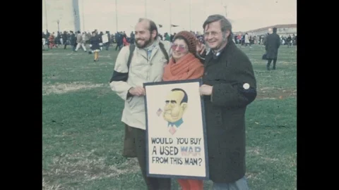 1969-Anti Vietnam Demonstration / Moratorium March on Washington / USA / Nov 16, Stock Footage