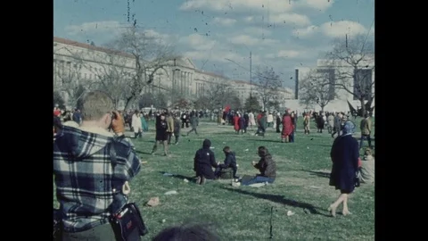 1969-Anti Vietnam Demonstration / Moratorium March on Washington / USA / Nov 16, Stock Footage