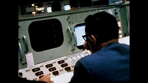 1969-Apollo 11 / Mission Control Center / 1969 Stock Footage 77958365