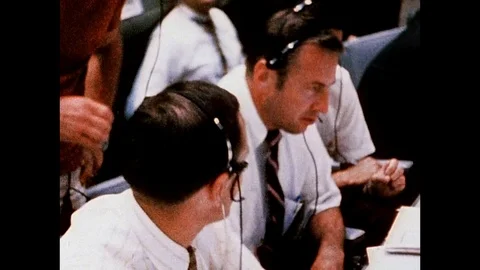 1969-Apollo 11 / Mission Control Center / Lunar Landing / 1969 Stock Footage 77958437
