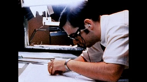 1969-Apollo 11 / Mission Control Center / Landing / 1969 Stock-Footage 77958548