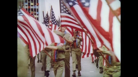 1969-Apollo 11 / Parade / USA / 1969 Stock Footage