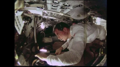 1969-Apollo 9 / NASA / Crew / Space Capsule / 1969 스톡 동영상 77809749