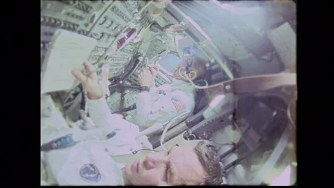 1969-Apollo 9 / NASA / Crew / Space Capsule / 1969 스톡 동영상 77809784