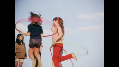 1969-Child / Hula-Hoop / USA / 1960 - 1969 Stock Footage