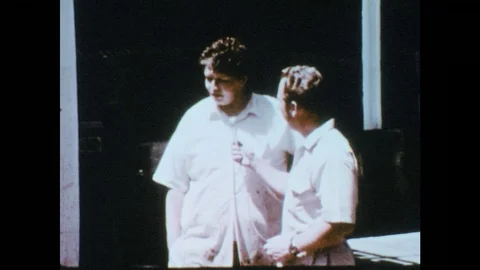 1969: Interview between two men. Stock Footage 74853996