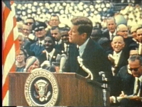 1969-John F. Kennedy / Speech / Lunar Landing / 1960-1969 Stock Footage