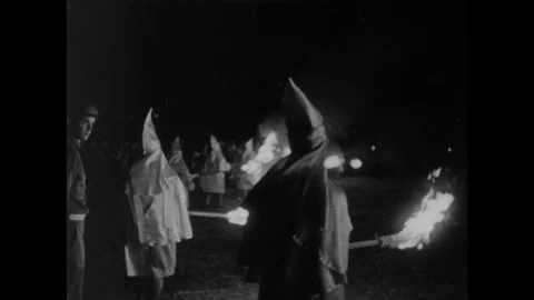 1969-Ku Klux Klan / Cross / Burning / USA / 1960 - 1969 Stock Footage