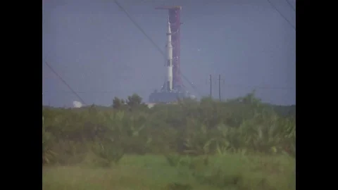 1969 - The launch of Apollo 11 with the Saturn V rocket, carrying Neil Stock Footage 124148063
