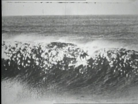 1969-Longboard / Wave Riding / USA / 1950-1959 Stock Footage