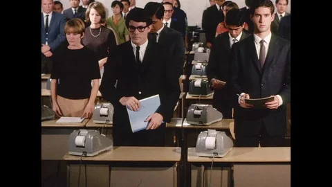 1969-Office Work / Calculating Machine / Employee / USA / 1960 - 1969 Stock Footage 77878394