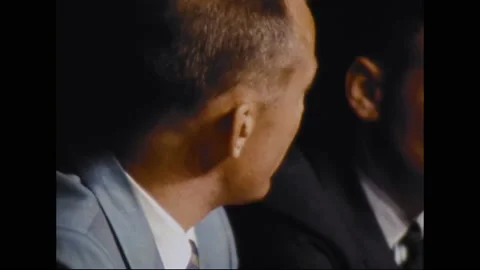 1969 - At a post-flight Apollo 11 press conference, Buzz Aldrin talks about Stock Footage 203733008