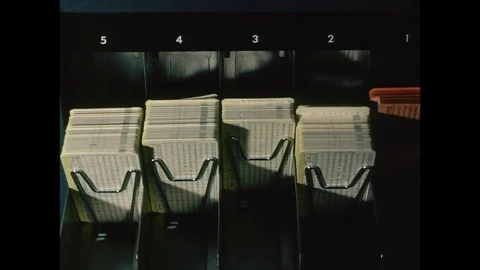 1969-Punch Card / Computer / USA / 1960 - 1969 Stock Footage 77878542