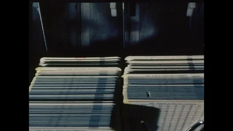 1969-Punch Card / Computer / USA / 1960 - 1969 Stock Footage 77878547
