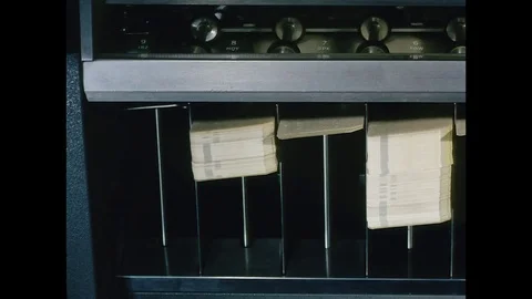 1969-Punch Card / Computer / USA / 1960 - 1969 Stock Footage