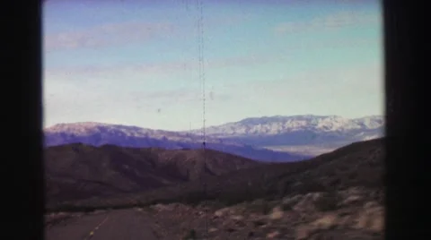 1969: riding a car in a mountainous area YOSEMITE, CALIFORNIA Stock Footage