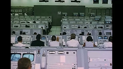 1969 - The swing arm of the rocket launch pad pulls away from Apollo 11. Stock Footage 86908687