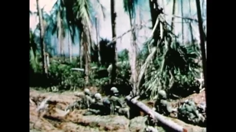 1969 - US ground forces are engaged in battle in Vietnam. Stock Footage 82995286