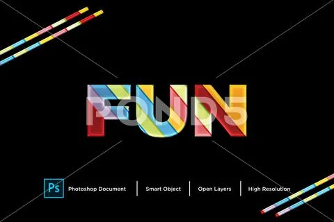 197 fun text effect Design Photoshop Layer Style PSD Template
