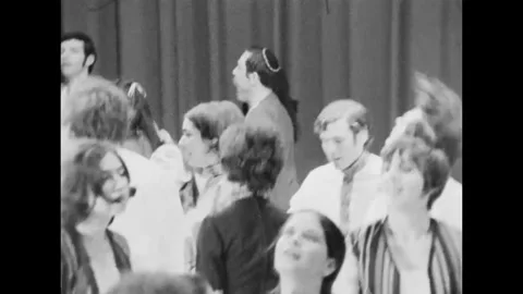 1970 - A group of dancers concludes the Hora Medura at the Israel Dance Stock Footage 238543147