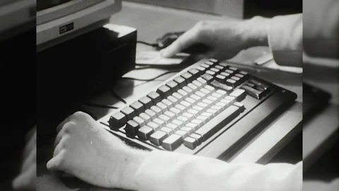 1970 Man Starting Old Computer Program G... | Stock Video | Pond5