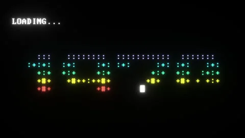 1970 Retro Computer ASCII Typography Loading Animation Stock Footage 343734568