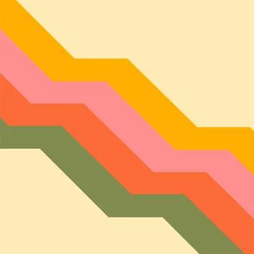 1970 retro seamless pattern. 70s hand-Drawn vector Illustration groovy Stock Illustration