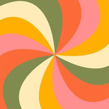 1970 retro seamless pattern. 70s hand-Drawn vector Illustration groovy Illustrazione stock