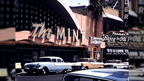 1970 The Strip Las Vegas Mint Casino Gambling Vintage Film Retro Old Home Movie Stock Footage